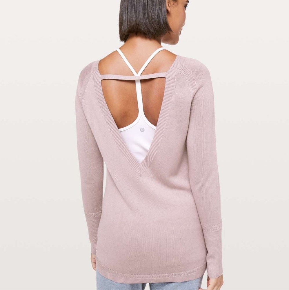 Lululemon Unity Drop Back SweaterSmoky Blush Sz 4